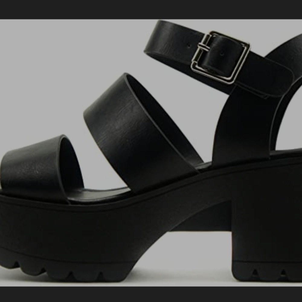 Soda Black Platform Sandals, Lightly Used - Picture 2 of 2